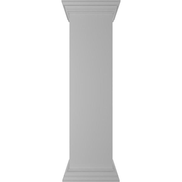 Ekena Millwork 12"W x 48"H Plain Newel Post, Flat Capital & Base Trim (Installation kit included) NWL12X48PLF0B0 - main
